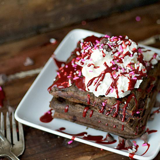 Triple Chocolate Brownie Waffles