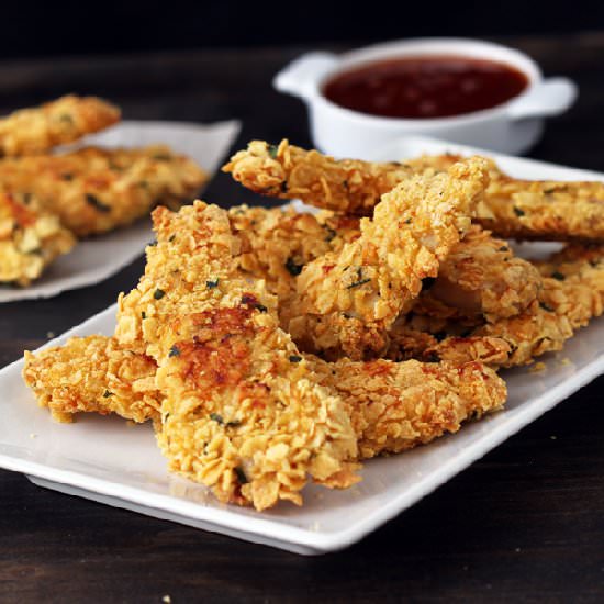 Cornflake Crusted Chicken Strips