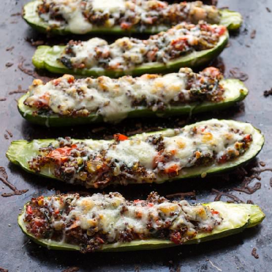 Vegetable & Quinoa Stuffed Zucchini