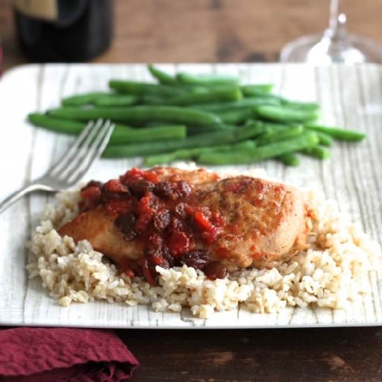 Chicken W/Sweet-Zesty Raisin Sauce