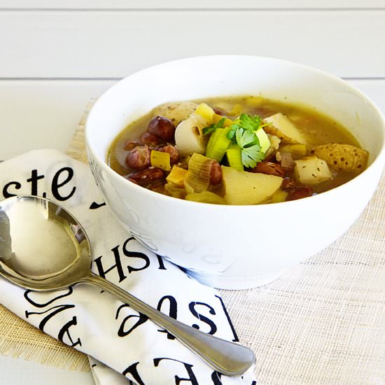 Leek Potato and Bean Soup