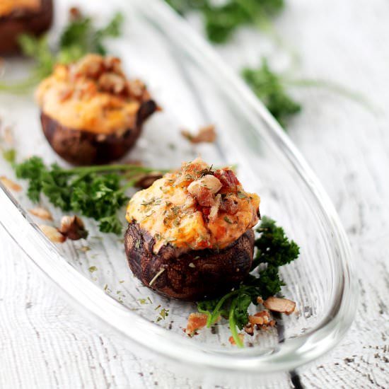 Bacon Cheese Dip Stuffed Mushrooms