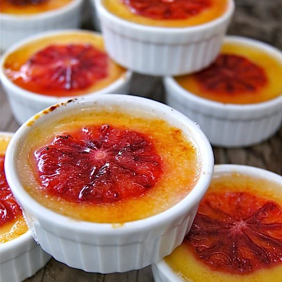 Blood Orange-Champagne Creme Brûlée