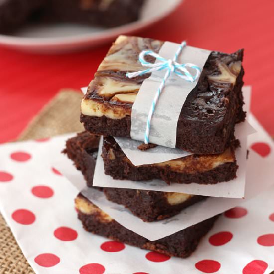 Nutella Cheesecake Swirl Brownies