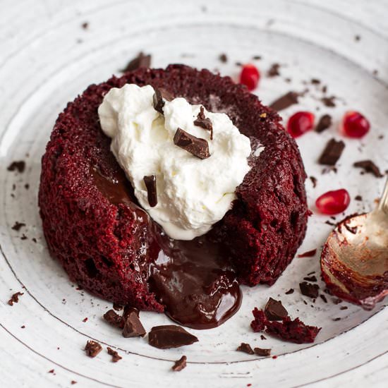 Red Velvet Lava Cakes
