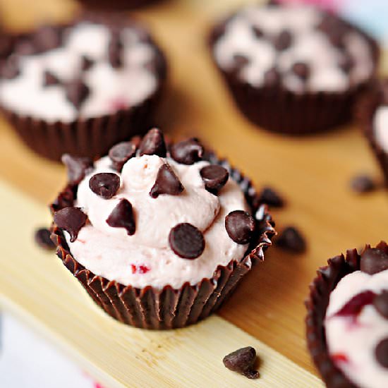 Cherry Cheesecake Chocolate Cups