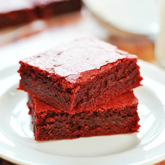 Browned Butter Red Velvet Brownies