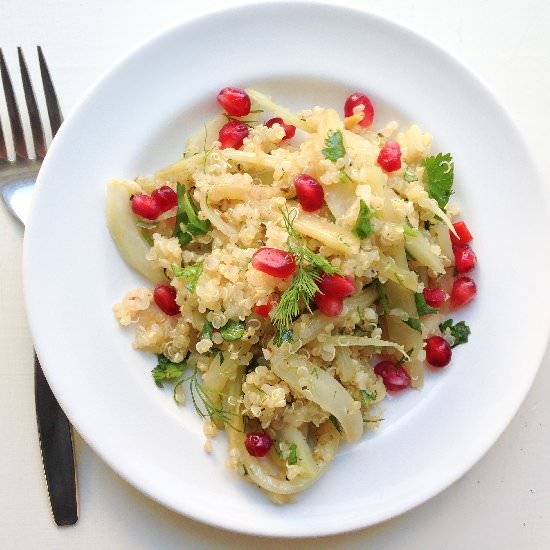Quinoa with Fennel and Pomegranate