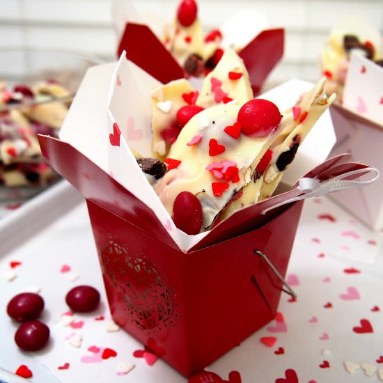 White chocolate valentine’s bark