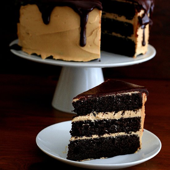 Dark Chocolate Peanut Butter Cake