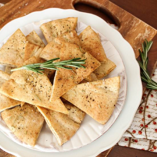 Baked Rosemary Pita Chips