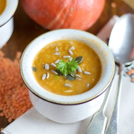 Spicy Lentil Pumpkin Soup