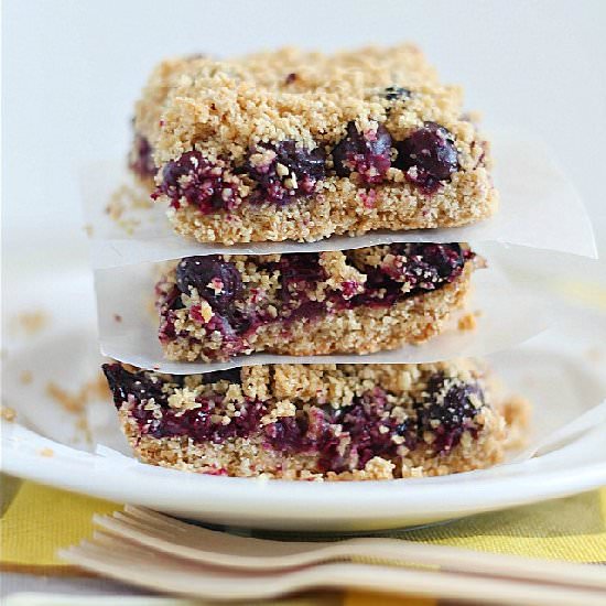 Skinny Blueberry Crumble Bars