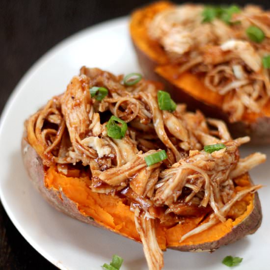 BBQ Chicken Stuffed Sweet Potatoes