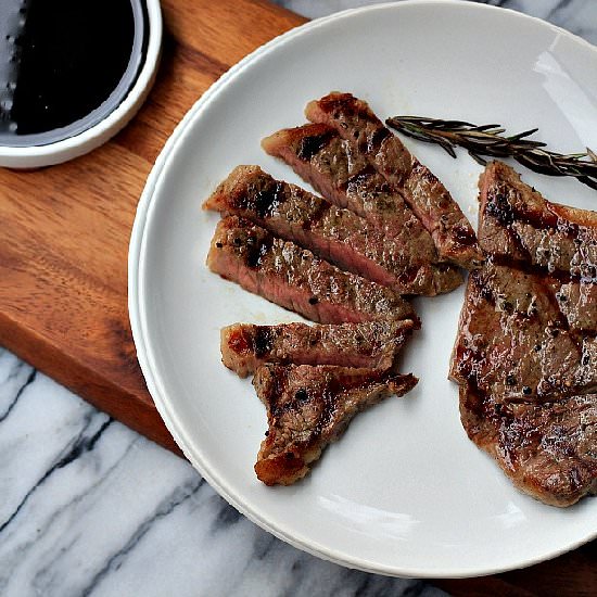 NY Strip Steak w Balsamic Reduction