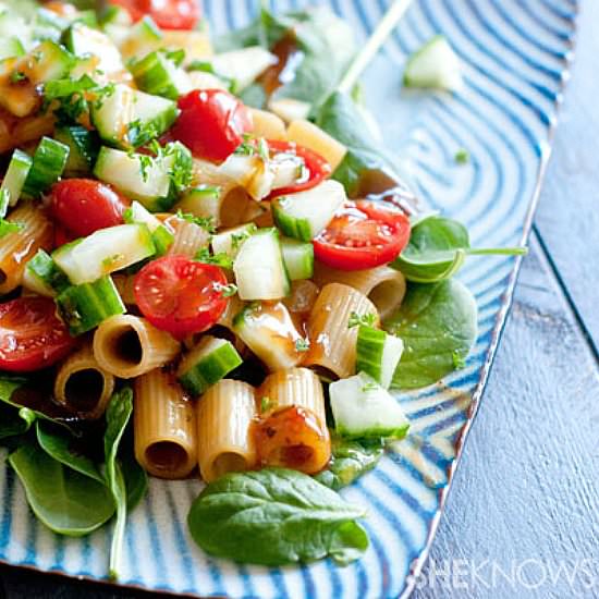 Warm Balsamic Pasta Salad