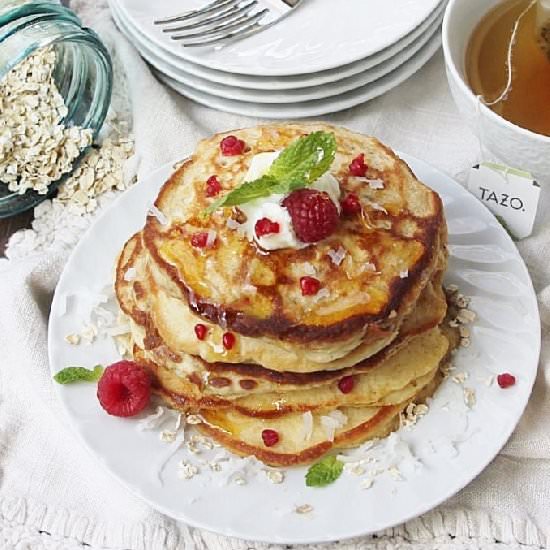 Raspberry Yogurt Pancakes