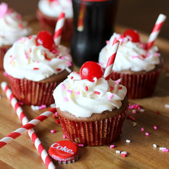 Cherry Coke Float Cupcakes