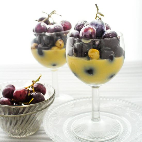Grapes with Orange Creme Anglaise