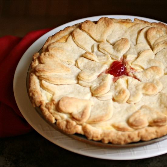 Strawberry Cheesecake Heart Pie