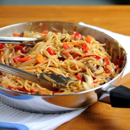 Tangerine-Teriyaki Veggie Lo Mein