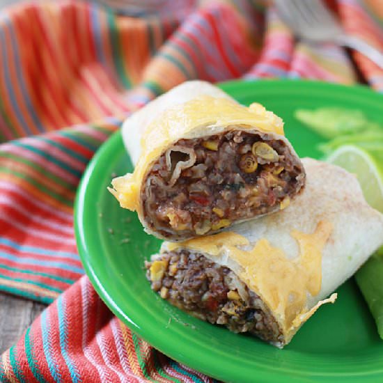 Easy Refried Bean & Cheese Burritos