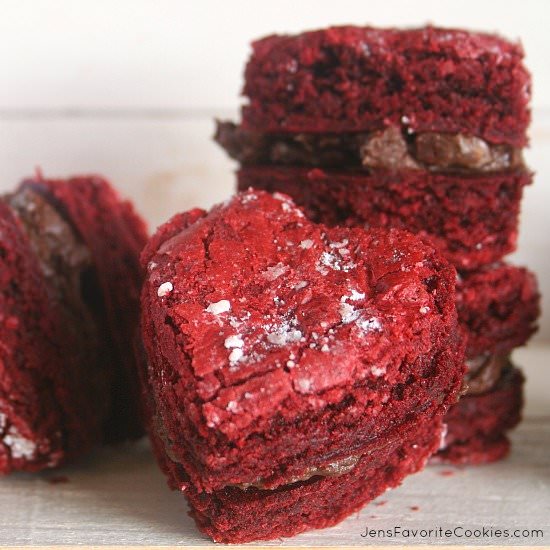 Red Velvet Sandwich Heart Cookies
