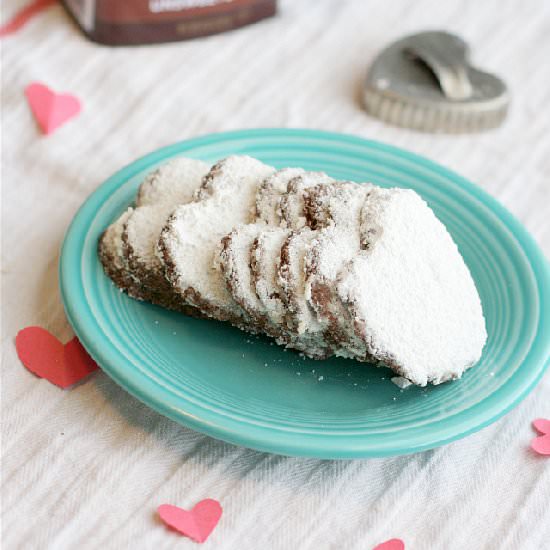 Cocoa Almond Meal Heart Cookies
