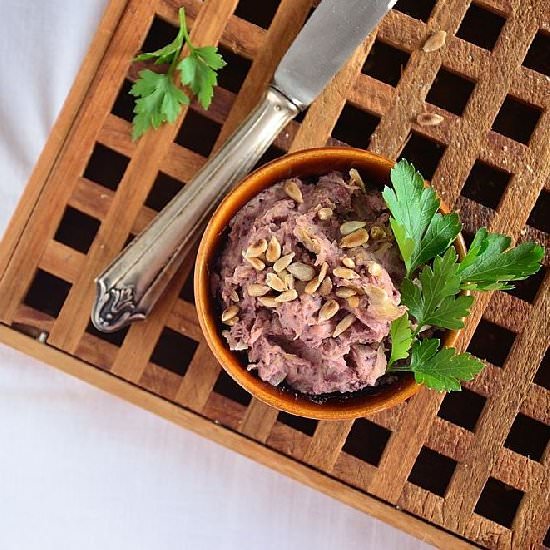 Red Bean Hummus with Sauerkraut