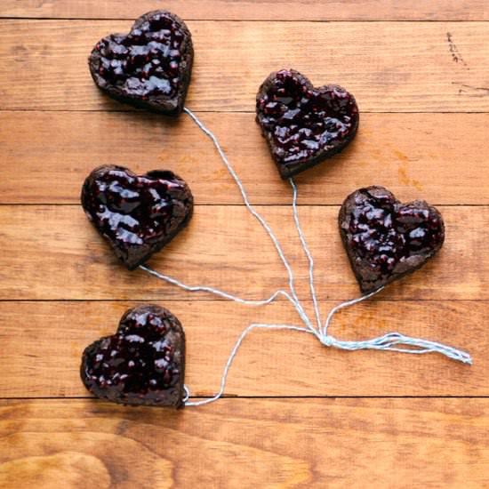 Chocolate Raspberry Brownie Hearts