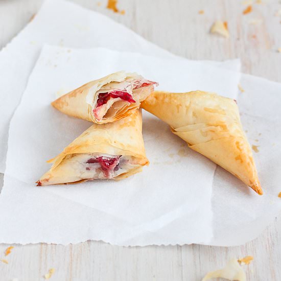 Brie Cranberry Phyllo Turnovers