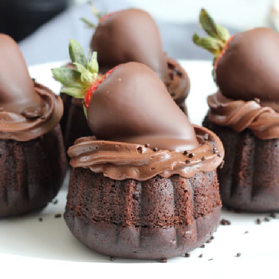 Triple Chocolate Mini Bundt Cakes