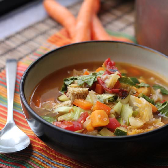 Nine-vegetable hot and sour soup