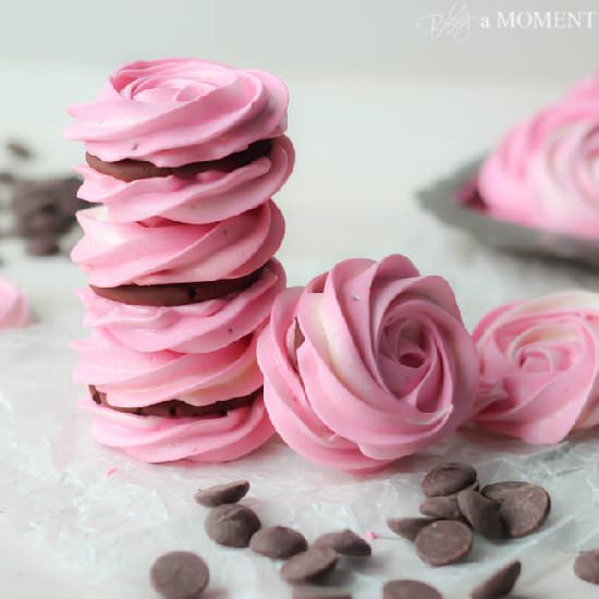 Chocolate Filled Raspberry Meringue
