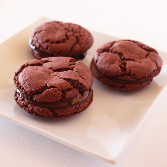 Red Velvet Cookie Sandwiches