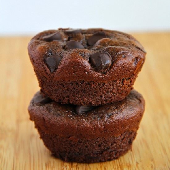Flourless Double Chocolate Muffins