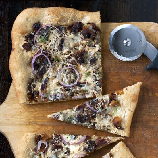 Caramelized Fennel + Bacon Pizza