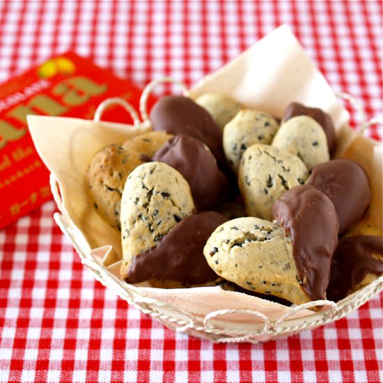 Chocolate Covered Sesame Cookies