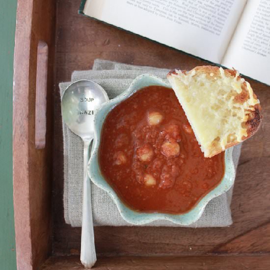 Roasted Tomato and Chickpea Soup