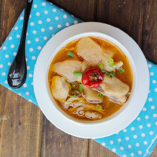 Chicken Soup with Pickled Radish