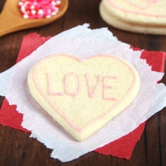 Skinny Heart-Shaped Sugar Cookies