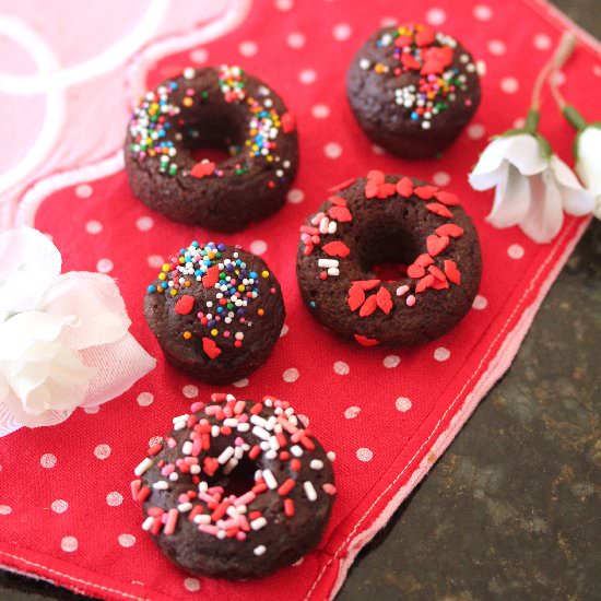 Baked Dark Chocolate Doughnuts