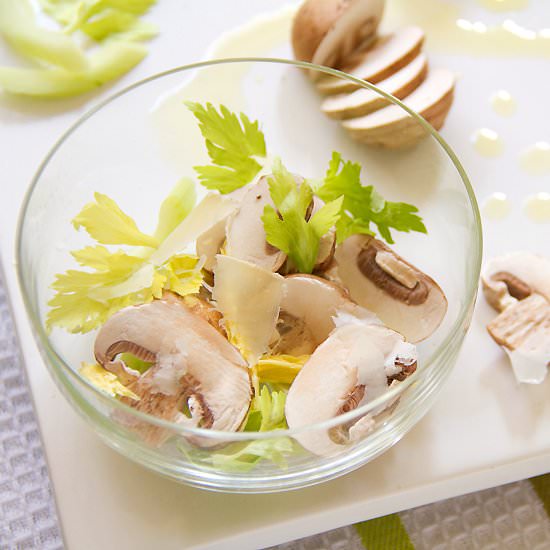 Celery Heart Salad with Mushrooms