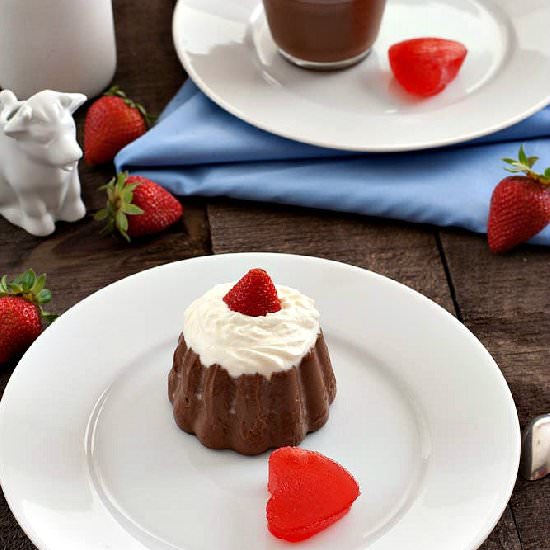 Chocolate Budino w/Strawberry Heart