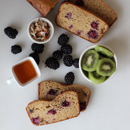 Blackberry Coconut Yogurt Bread