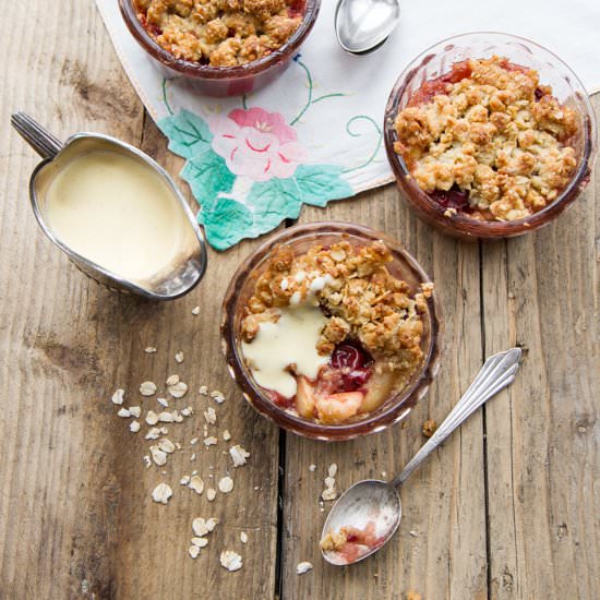 Cherry Apple Crumble with Marzipan