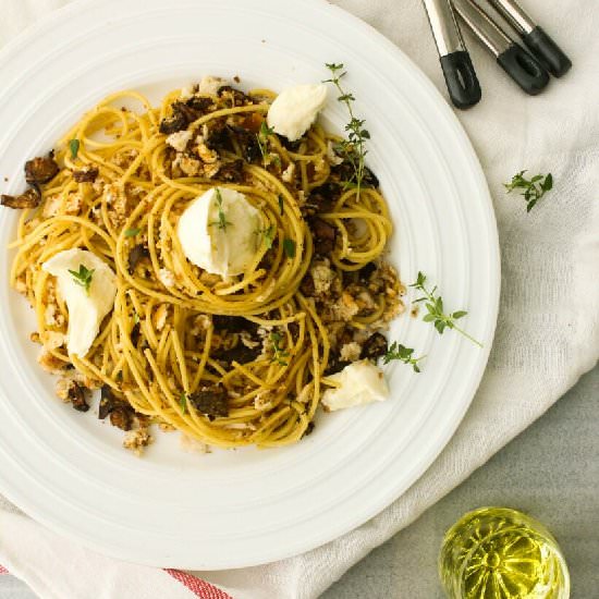 Mushroom and Breadcrumb Pasta