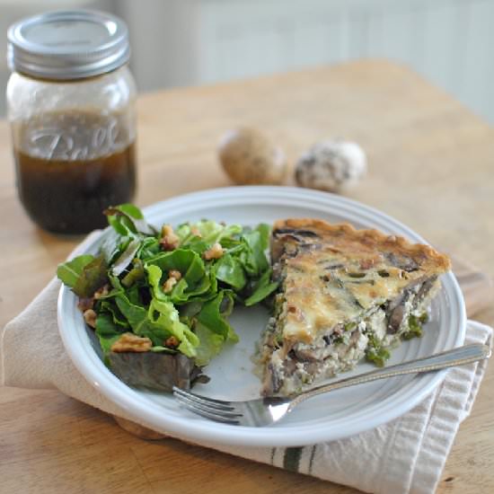 Mushroom Asparagus Fontina Quiche