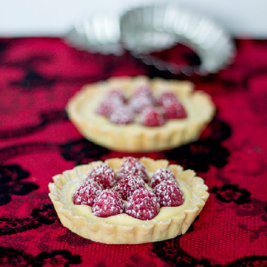 White Chocolate & Raspberry Tarts