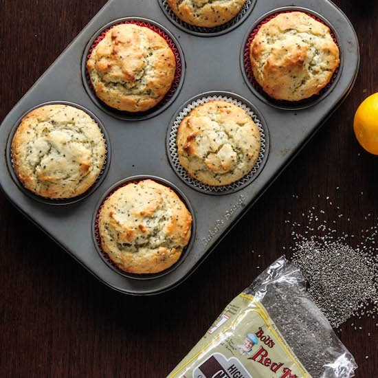 Healthier Meyer Lemon Chia Muffins